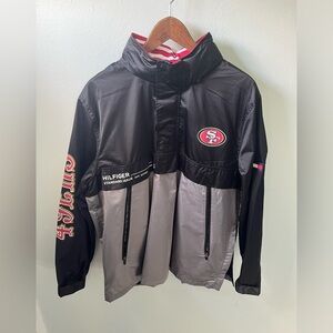 Men’s, Gray San Francisco 49ers Anorak Hoodie Quarter Zip Jacket